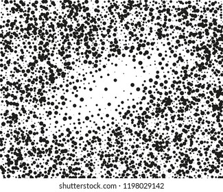 Splatter background. Black glitter blow explosion and splats on white. Grunge texture. Abstract grainy isolated grungy effect. Grain overlay. Dusty dirty black surface. Distress design elements.