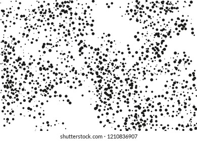 Splatter background. Black glitter blow explosion and splats on white. Grunge texture. Abstract grainy isolated grungy effect. Grain overlay. Dusty dirty black surface. Distress design elements.