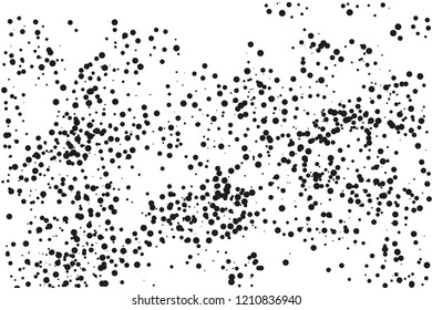 Splatter background. Black glitter blow explosion and splats on white. Grunge texture. Abstract grainy isolated grungy effect. Grain overlay. Dusty dirty black surface. Distress design elements.