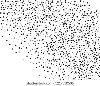 Splatter background. Black glitter blow explosion and splats on white. Grunge texture. Abstract grainy isolated grungy effect. Grain overlay. Dusty dirty black surface. Distress design elements.