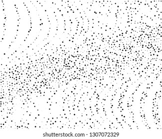 Splatter background. Black glitter blow explosion and splats on white. Grunge texture. Elegant pattern with black polka dots of small and large scale. Vector illustration