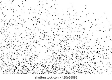 Splatter background. Black glitter blow explosion and splats on white background. Sprinkles spray drops. Grunge sparkles, blots and splashes. Grungy distress texture.