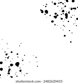 Splatter black brush splash on transparent background. Vector