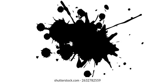 Splatter schwarz Farbe Vektor farbige Textur Farbe Pinsel Pinsel Strich Blut Hintergrund Set
