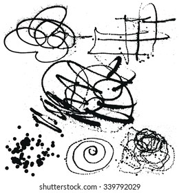 Splatter Black Ink Background collection set. 6 in 1. Splatter. Spray Blots. Splashes. 