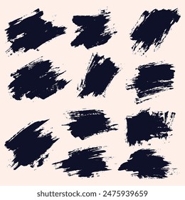 Juego de pinceladas de tinta negra