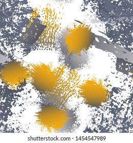 Splatter Brush Stroke Surface. Watercolor Endless Repeating Elements. Artistic Modern Splash Trends Motif. Black and White Watercolor Overlay Surface. Abstract Brush Vector illustration.