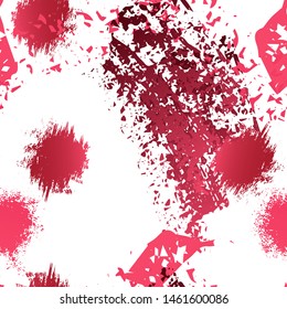 Splatter Brush Stroke Surface. Watercolor Endless Repeating Elements. Splash Print. Artistic Modern Black and White Watercolor Overlay Surface. Abstract Brush Vector illustration.