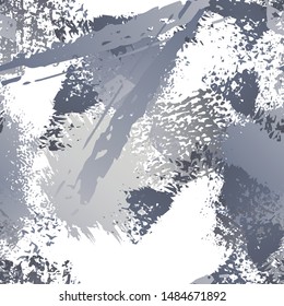 Splatter Brush Stroke Surface. Watercolor Endless Repeating Elements. Artistic Modern Splatter Pattern. Black and White Watercolor Overlay Surface. Abstract Brush Vector illustration.
