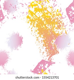 Splatter Brush Stroke Surface. Watercolor Endless Repeating Elements. Splash Trends Motif. Artistic Creative Black and White Watercolor Overlay Surface. Abstract Brush Vector illustration.