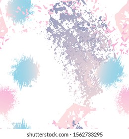 Splatter Brush Stroke Surface. Watercolor Endless Repeating Elements. Artistic Modern Splash Print. Black and White Watercolor Overlay Surface. Abstract Brush Vector illustration.