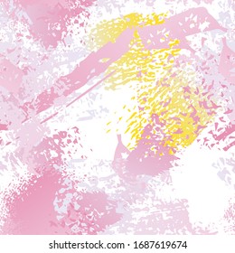 Splatter Brush Stroke Surface. Watercolor Endless Repeating Elements. Splash Trends Motif. Artistic Trending Black and White Watercolor Overlay Surface. Abstract Brush Vector illustration.