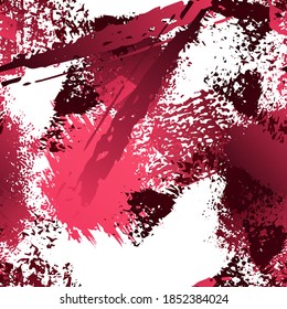 Splatter Brush Stroke Surface. Watercolor Endless Repeating Elements. Artistic Cool Splash Print. Black and White Watercolor Overlay Surface. Abstract Brush Vector illustration.