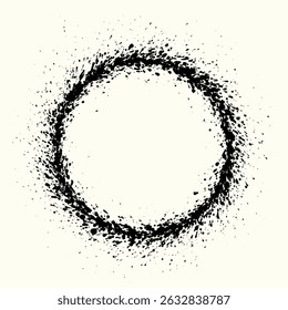 Splatter circle element. Circle with splashes