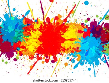 Colorful Bright Ink Splashes On White Stock Vector (Royalty Free ...