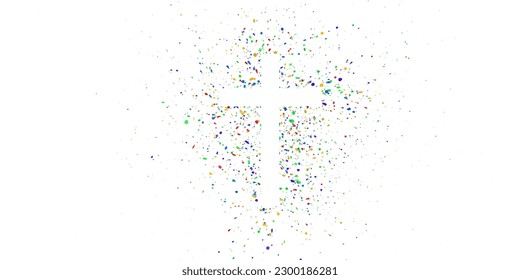 Spitzeffekt des Symbolzeichens mit rotem, blauem, grünem und violettem Rot, ohne Orange