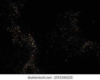 Splatter ouro brilho stardust luz efeito cor dourada confete fundo. ouro brilho textura de luxo