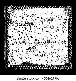 Splatter Grain Paint Texture with Scratched, distressed border frame. Distress Grunge background. Black Spray Blot of Ink.Place illustration Over any Object to Create Grungy Effect .abstract vector.