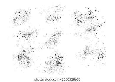 Splatter farbige Textur Farbe Pinsel Pinsel Strich schwarzen Hintergrund Design Kollektion