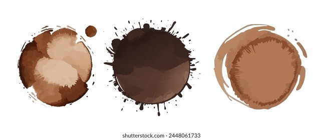 Splatter ink vector dirt stain brown brush. Paint inkblot black blob ink splatter grunge isolated background design