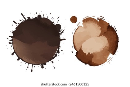Tinta de salpicadura Vector suciedad mancha marrón cepillo. Pintar mancha de tinta negro mancha de tinta grunge aislado diseño de fondo