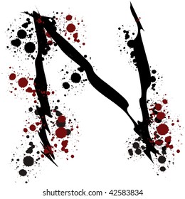 Splatter Letter N