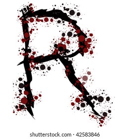 Splatter Letter R