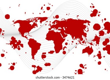 splatter like world map vector