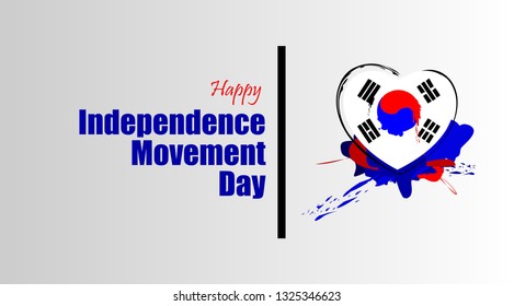 the splatter love with of Korean for celebrates day of independence movements