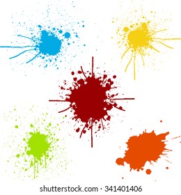 splatter pack Collection of paint color.illustration vector design