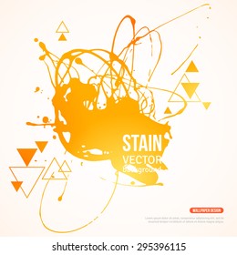 Splatter Paint Banner. Background with Acrylic Splash and Geometric Shapes. Place for Your Text.