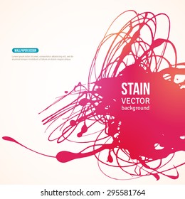 Splatter Paint Banner. Vector Illustration. Background with Acrylic Splash. Ink Spot isolated on white.