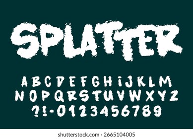 Splatter Paint Drip Font Alfabeto Vector