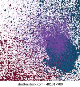 Splatter paint neon shine decoration acrylic, dust flow vector, magic stain glitter celebration, light gleaming illustration, shiny texture design spray abstract white background