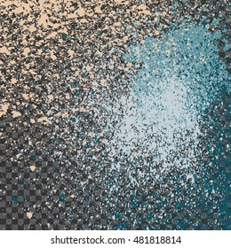 Splatter paint neon shine decoration acrylic, dust flow vector, magic stain glitter celebration, light gleaming illustration, shiny texture design spray abstract transparent gray background