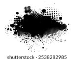 Splatter Paint Texture . Black Spray Blot of Ink. Place illustration Over any Object to Create Grungy Effect . hand drawn. Not AI, Vector.