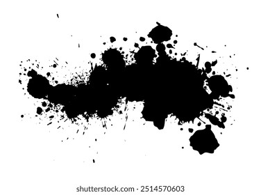 Textur streichen. Schwarzes Spray Blot von Tinte. Platzieren Sie die Illustration über einem beliebigen Objekt, um Grungy-Effekt zu erzeugen. handgezeichnet. Nicht AI, Vector.