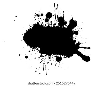 Textura de pintura salpicada. Botón de tinta en aerosol negro. Coloque la ilustración sobre cualquier objeto a Create Grungy Efecto. dibujado a mano. IA no, Vector.