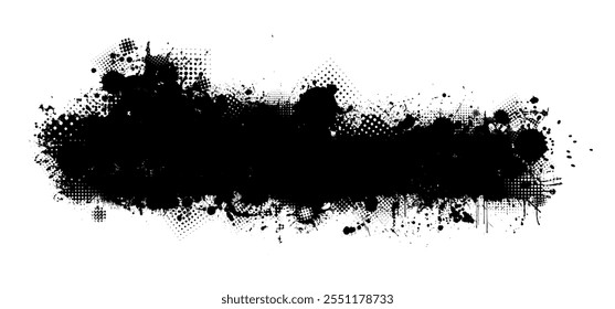 Splatter Paint Texture . Black Spray Blot of Ink. Place illustration Over any Object to Create Grungy Effect . hand drawn. Not AI, Vector