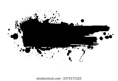 Splatter Paint Texture . Black Spray Blot of Ink. Place illustration Over any Object to Create Grungy Effect . hand drawn. Not AI, Vector.