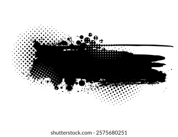 Splatter Paint Texture . Black Spray Blot of Ink. Place illustration Over any Object to Create Grungy Effect . hand drawn. Not AI, Vector.