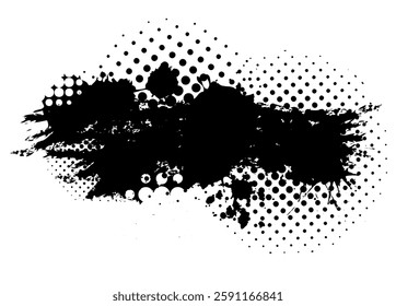 Splatter Paint Texture . Black Spray Blot of Ink. Place illustration Over any Object to Create Grungy Effect . hand drawn. Not AI, Vector.