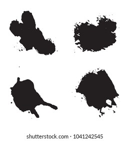 Splatter Paint Texture . Distress Grunge background . Scratch, Grain, Noise rectangle stamp . Black Spray Blot of Ink.Place illustration Over any Object to Create Grungy Effect .abstract vector