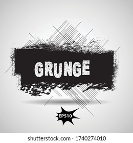 Splatter Paint Texture . Ruhiger Grunge Hintergrund. Scratch, Grain, Noise-Rechteck-Stempel. Schwarzes Spray-Diagramm der Ink.Place-Abbildung über ein beliebiges Objekt, um einen abstrakten Vektor mit grungy Effect zu erstellen.