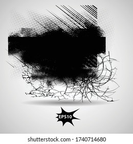 Splatter Paint Texture . Distress Grunge background . Scratch, Grain, Noise rectangle stamp . Black Spray Blot of Ink.Place illustration Over any Object to Create Grungy Effect .abstract vector.