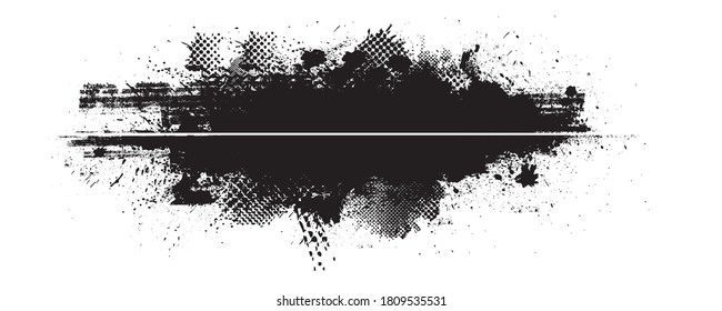 Splatter Paint Texture . Distress Grunge background . Scratch, Grain, Noise rectangle stamp . Black Spray Blot of Ink.Place illustration Over any Object to Create Grungy Effect .abstract vector.