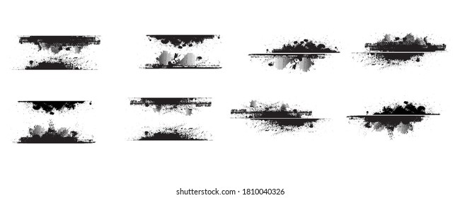 Splatter Paint Texture . Distress Grunge background . Scratch, Grain, Noise rectangle stamp . Black Spray Blot of Ink.Place illustration Over any Object to Create Grungy Effect .abstract vector.
