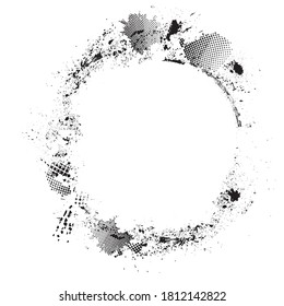 Splatter Paint Texture . Distress Grunge background . Scratch, Grain, Noise rectangle stamp . Black Spray Blot of Ink.Place illustration Over any Object to Create Grungy Effect .abstract vector.