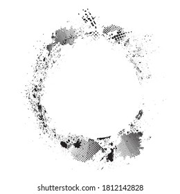 Splatter Paint Texture . Distress Grunge background . Scratch, Grain, Noise rectangle stamp . Black Spray Blot of Ink.Place illustration Over any Object to Create Grungy Effect .abstract vector.