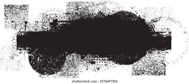 Splatter Paint Texture . Distress Grunge background . Scratch, Grain, Noise rectangle stamp . Black Spray Blot of Ink.Place illustration Over any Object to Create Grungy Effect .abstract vector.